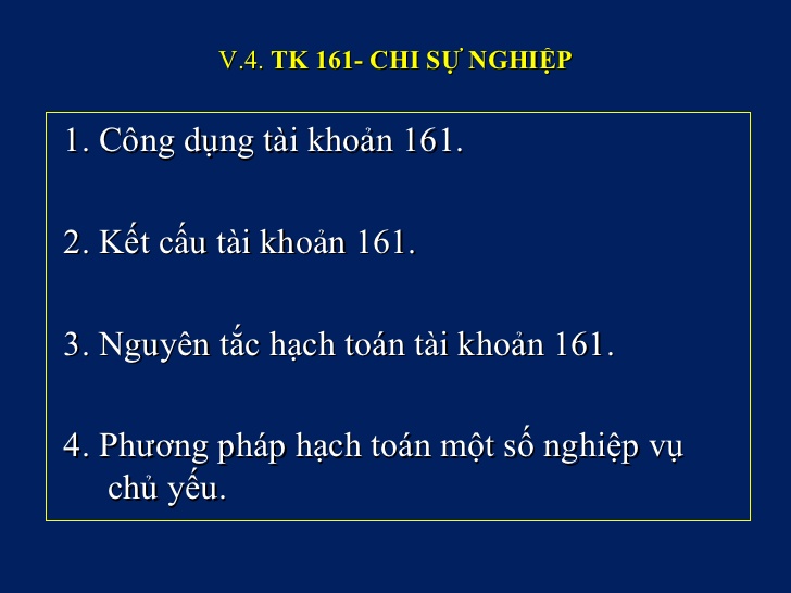 Tài khoản 161